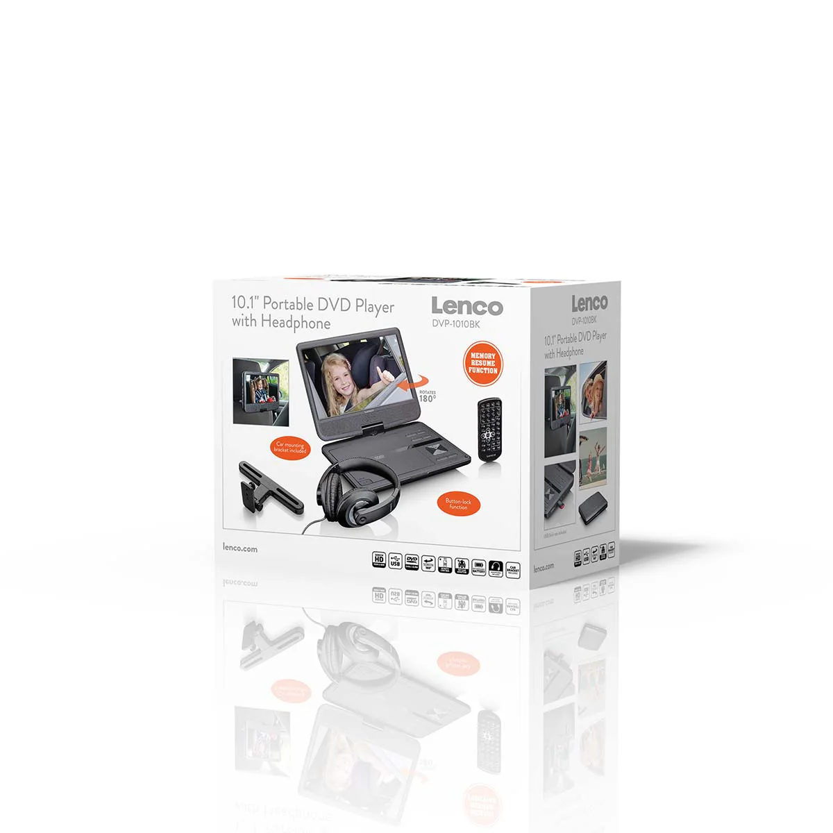 LENCO DVP-1010BK - Portable 10" DVD-speler met USB-hoofdtelefoon-ophangbeugel - Image 17