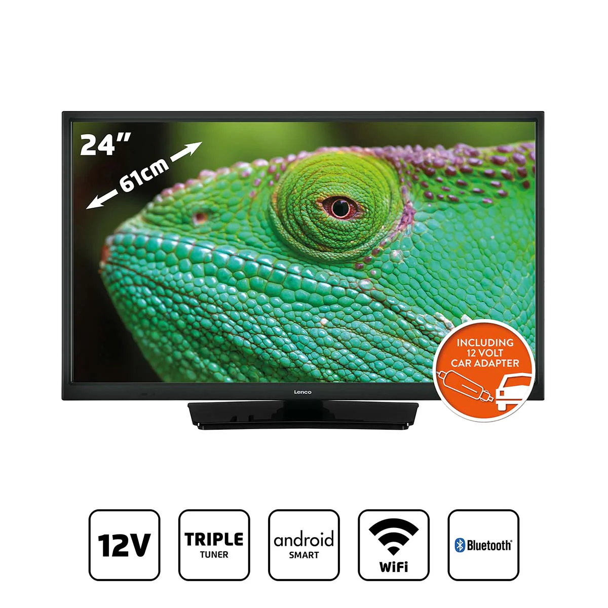 LENCO LED-2463BK (V2) - 24" Android Smart TV met 12V auto adapter, zwart - Image 12