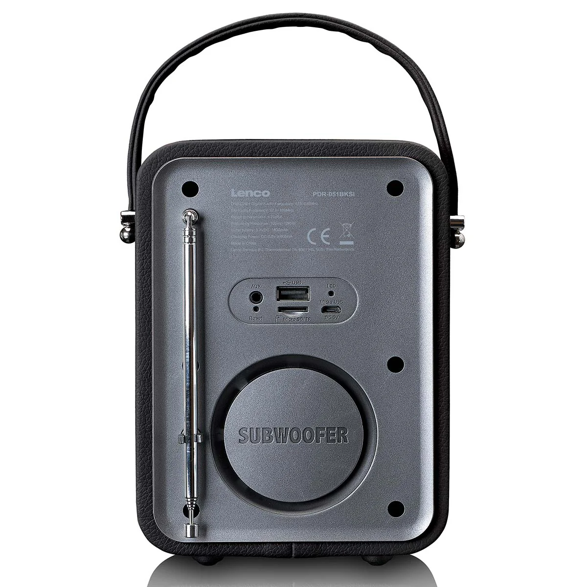 LENCO PDR-051BKSI - Draagbare DAB+ FM Radio met Bluetooth® en AUX-ingang, oplaadbare batterij - Zwart - Image 4