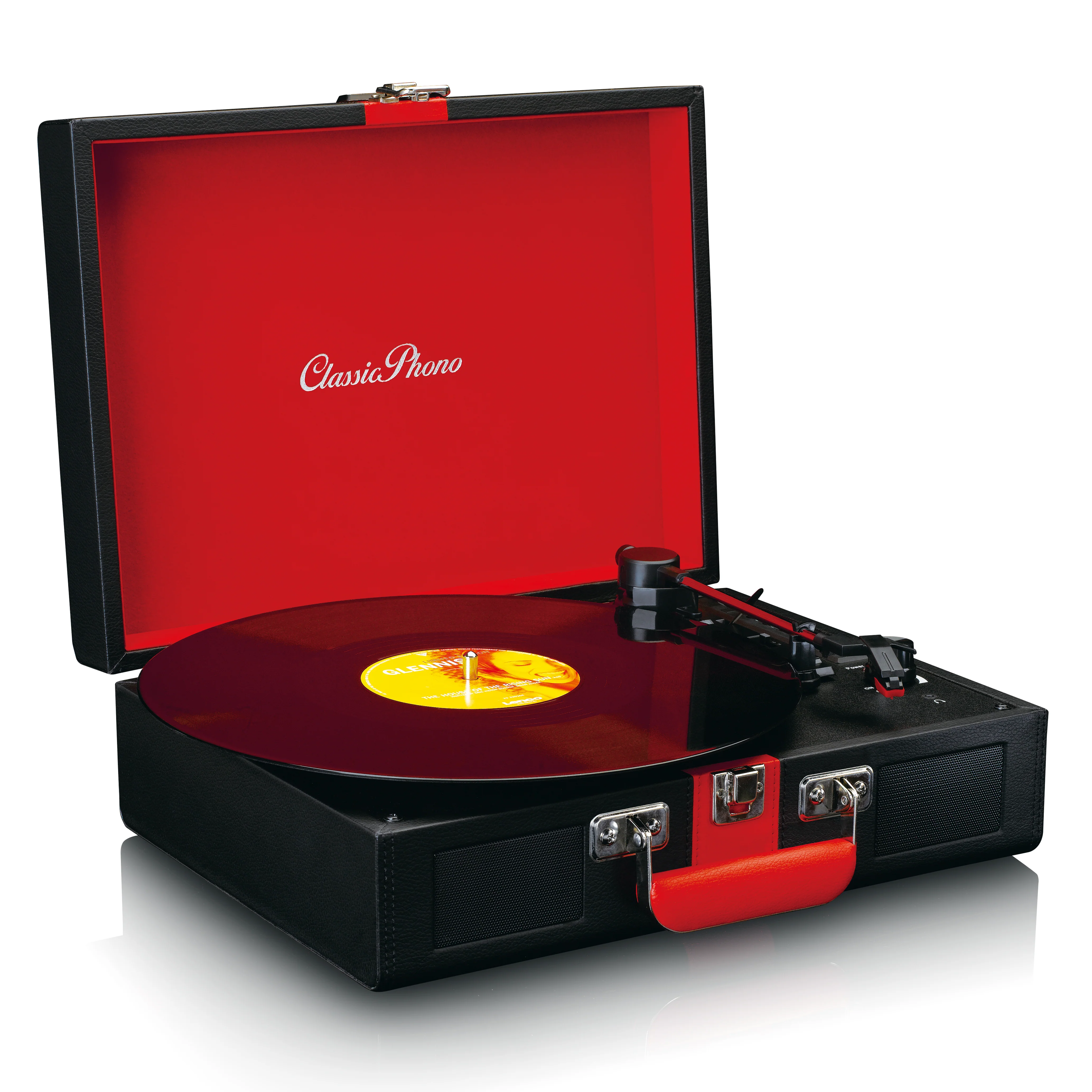 CLASSIC PHONO TT-110BKRD - Platenspeler met Bluetooth® ontvangst en ingebouwde speakers - Zwart Rood - Image 6
