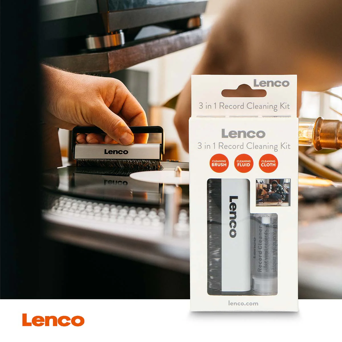 LENCO TTA-3IN1 - LP Schoonmaakset - Vinyl Platenborstel - Reinigingsvloeistof - Reinigingsdoekje - Image 7