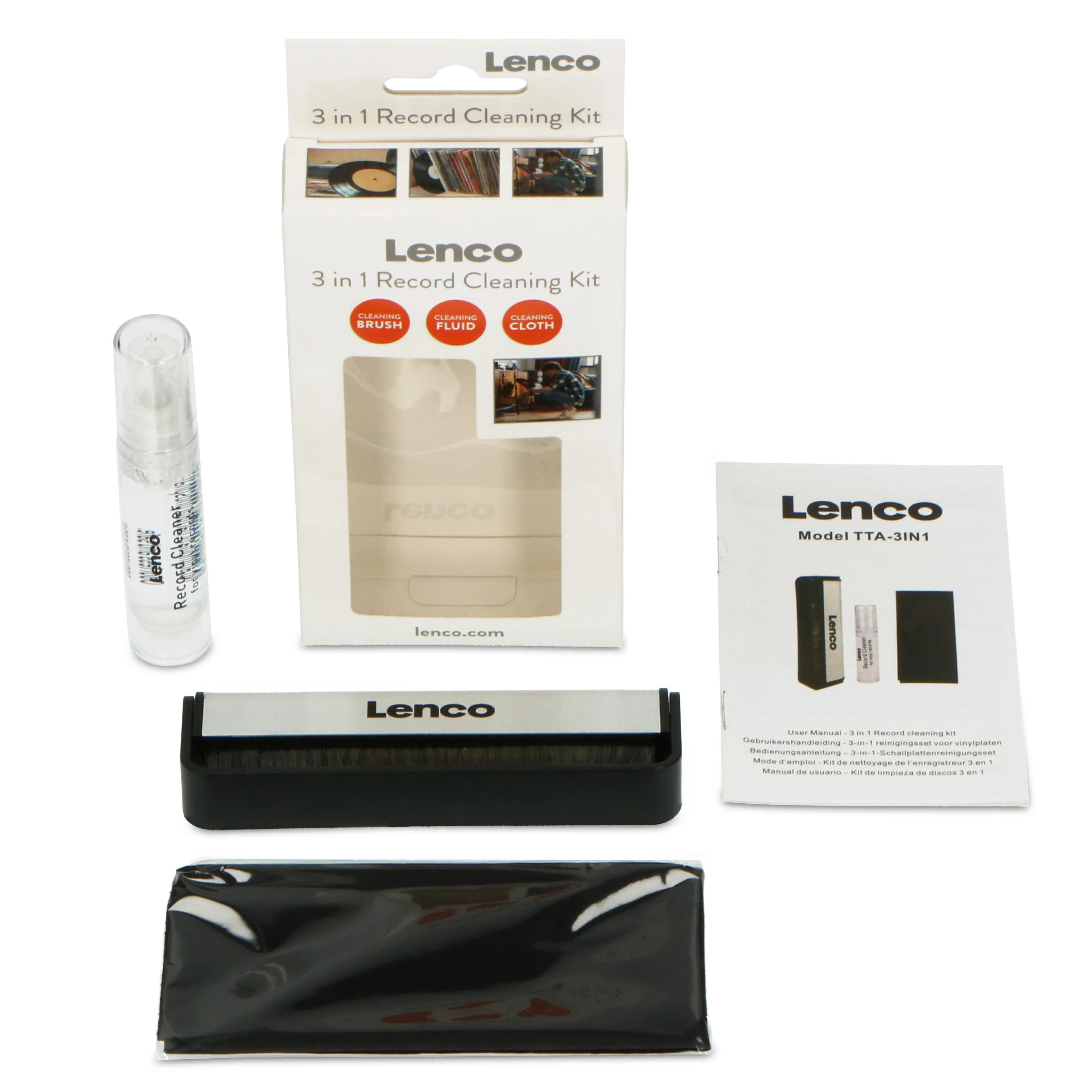 LENCO TTA-3IN1 - LP Schoonmaakset - Vinyl Platenborstel - Reinigingsvloeistof - Reinigingsdoekje - Image 9